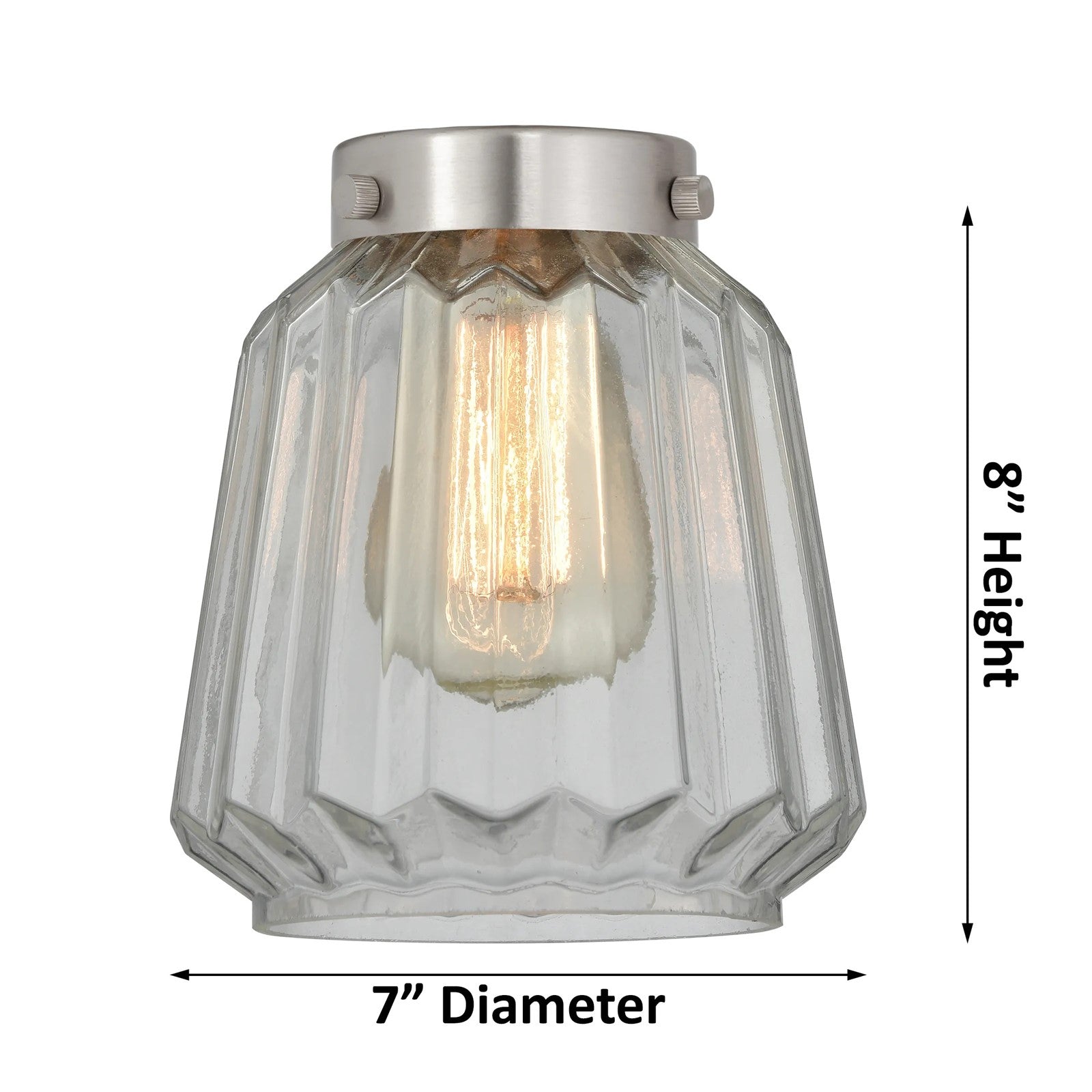 Innovations Chatham 24in 3-Light Chandelier | Art Deco Polished Nickel and Clear Fluted Glass | Damp Rated Dining Room & Foyer | Model 207-PN-G142