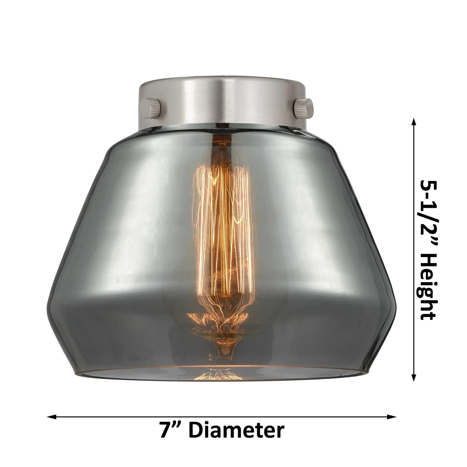 Innovations Lighting Fulton 22in 3-Light Chandelier | Industrial Polished Nickel and Smoked Glass | Damp-Rated Dining Room & Living | Model 207-PN-G173