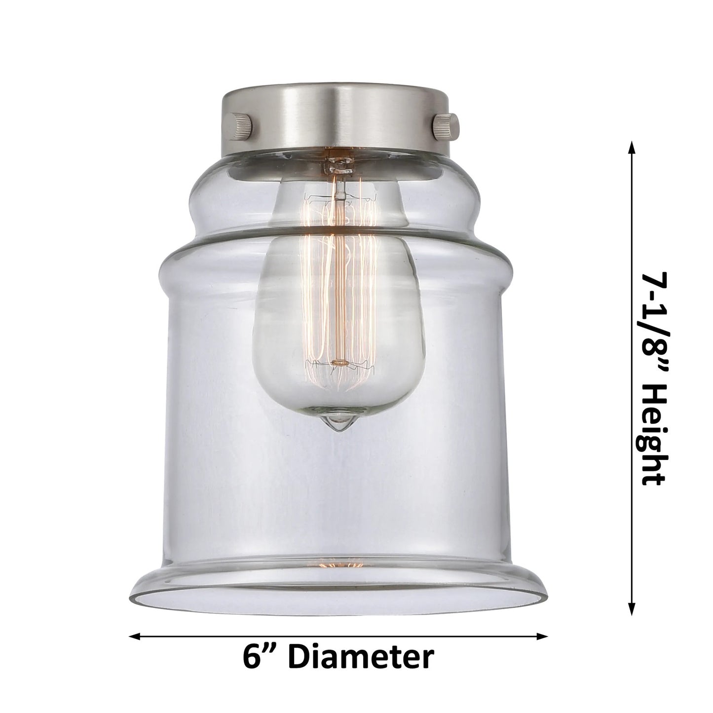 Innovations Canton 18in 3-Light LED Chandelier | Industrial Polished Nickel and Clear Glass | Kitchen Island & Dining Room | Model 207-PN-G182-LED