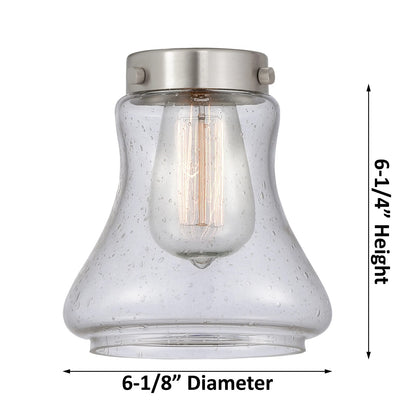 Innovations Lighting Bellmont 22in 3-Light Chandelier | Industrial Polished Nickel and Seedy Glass | Damp Rated Dining Room & Kitchen | Model 207-PN-G194