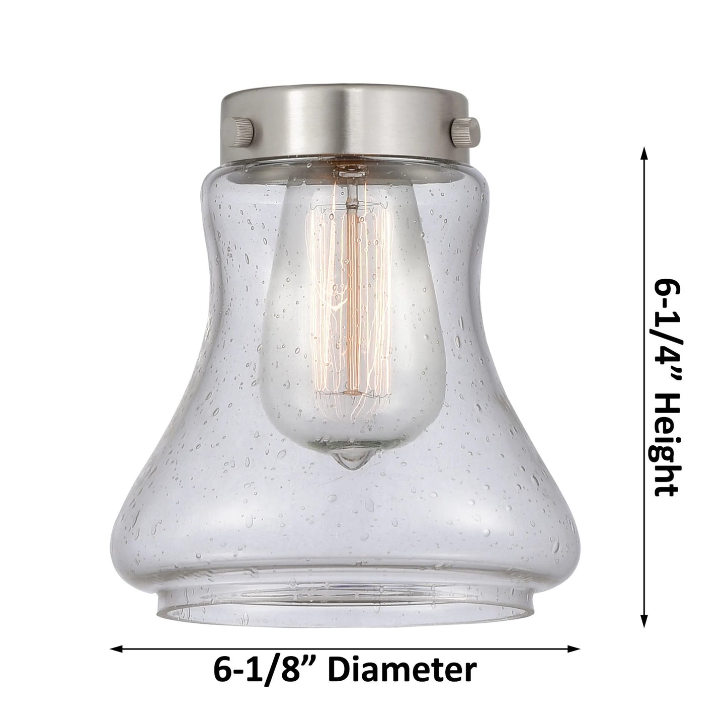 Innovations Bellmont 18in 3-Light Chandelier | Industrial Polished Nickel and Seedy Hourglass Glass | Kitchen Island & Dining Room | Model 207-PN-G194-LED
