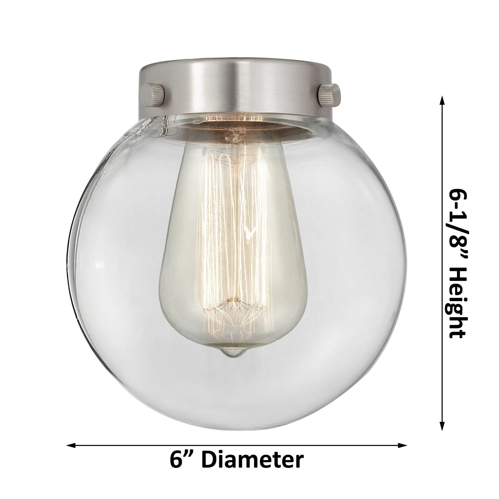 Innovations Beacon 19in 3-Light Chandelier | Industrial Polished Nickel and Clear Globe Glass | Dining Room & Foyer | Model 207-PN-G202-6-LED