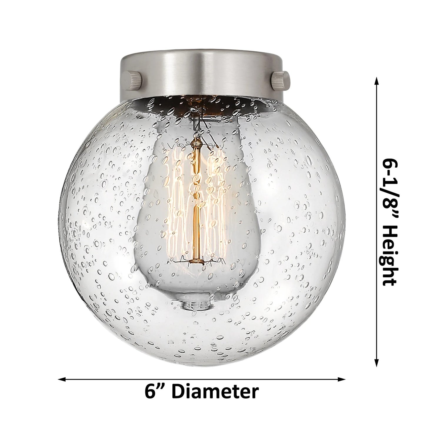 Innovations Beacon 19in 3-Light Chandelier | Industrial Polished Nickel and Seedy Glass Globe Shades | Dining Room & Kitchen Island | Model 207-PN-G204-6