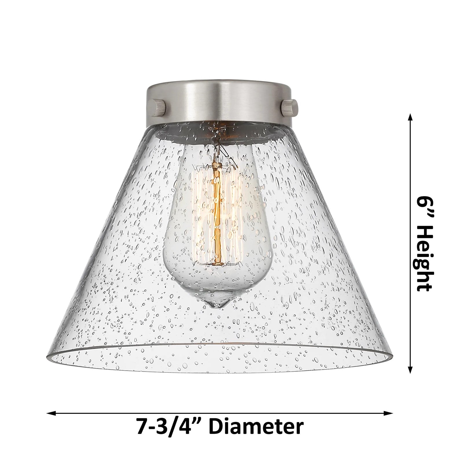 Innovations 3-Light LED Large Cone 22in Chandelier | Polished Nickel Cast Brass and Seedy Glass | Dining Room & Kitchen Island | Model 207-PN-G44-LED