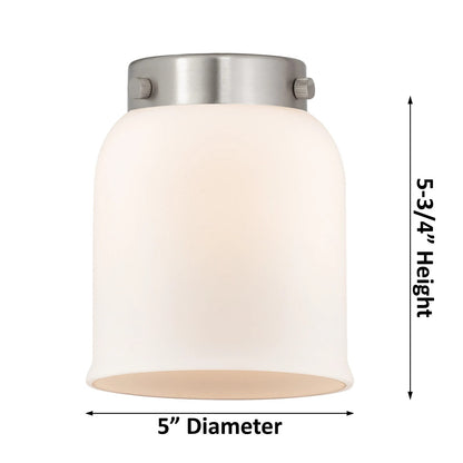 Innovations 3-Light LED SM Bell Chandelier | Industrial Polished Nickel and Matte White Glass | Dining Room & Kitchen Island | Model 207-PN-G51-LED