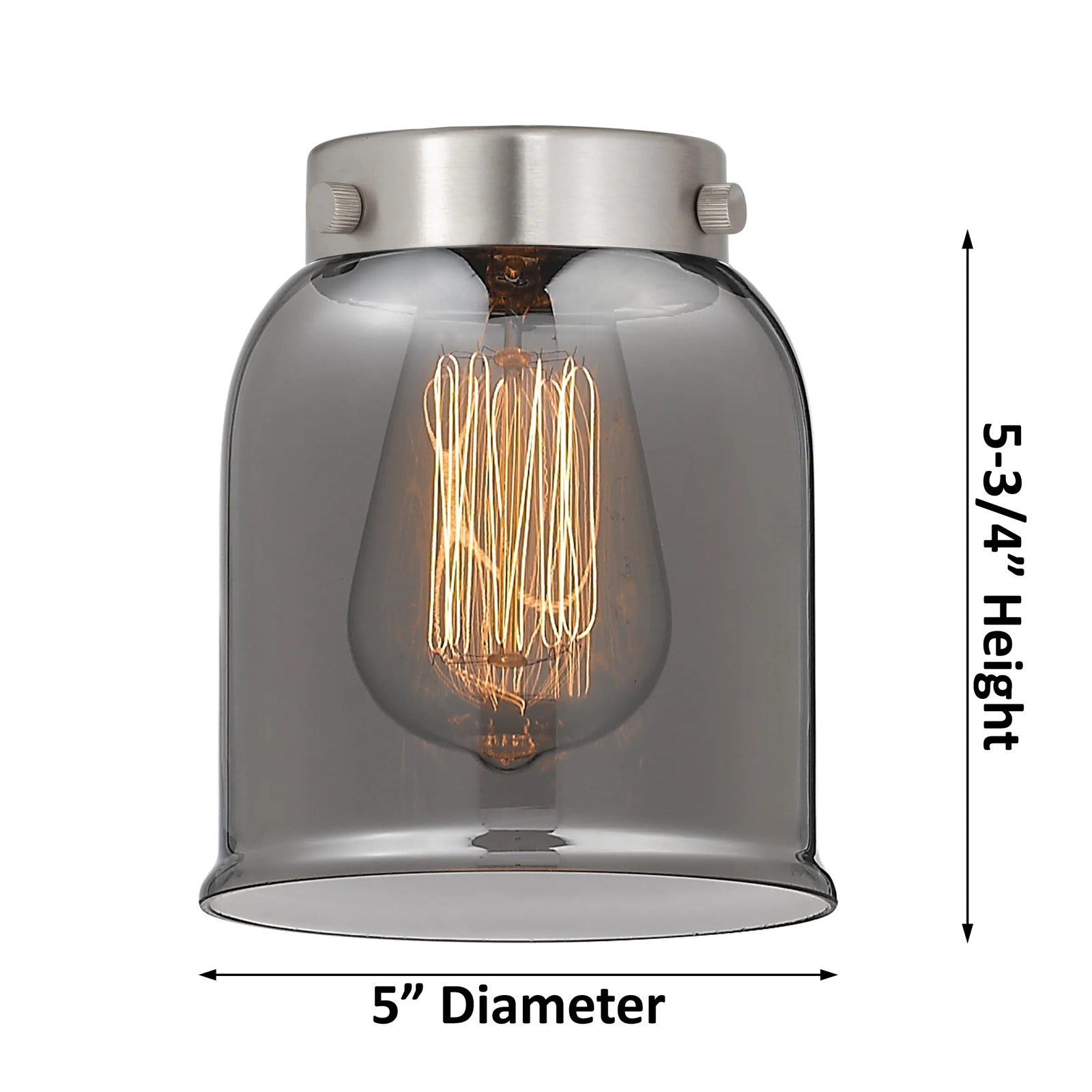 Innovations Small Bell 19in 3-Light Chandelier | Industrial Polished Nickel and Plated Smoked Glass | Dining Room & Kitchen Island | Model 207-PN-G53-LED