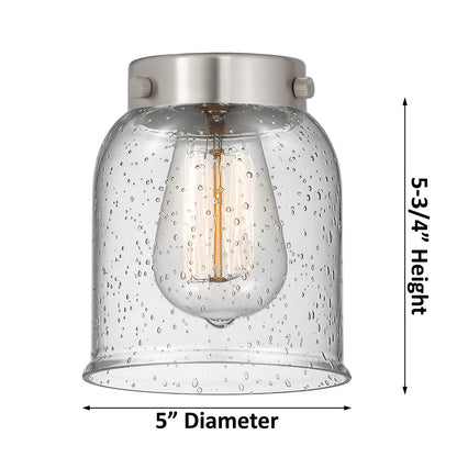 Innovations 207 19in 3-Light LED Chandelier | Polished Nickel Cast Brass and Seedy Glass Bell Shades | Dining Room & Foyer | Model 207-PN-G54-LED