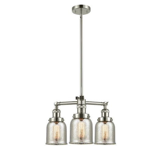 Innovations Lighting Franklin Restoration 19in 3-Light Chandelier | Industrial Polished Nickel and Silver Mercury Glass | Dining Room & | Model 207-PN-G58