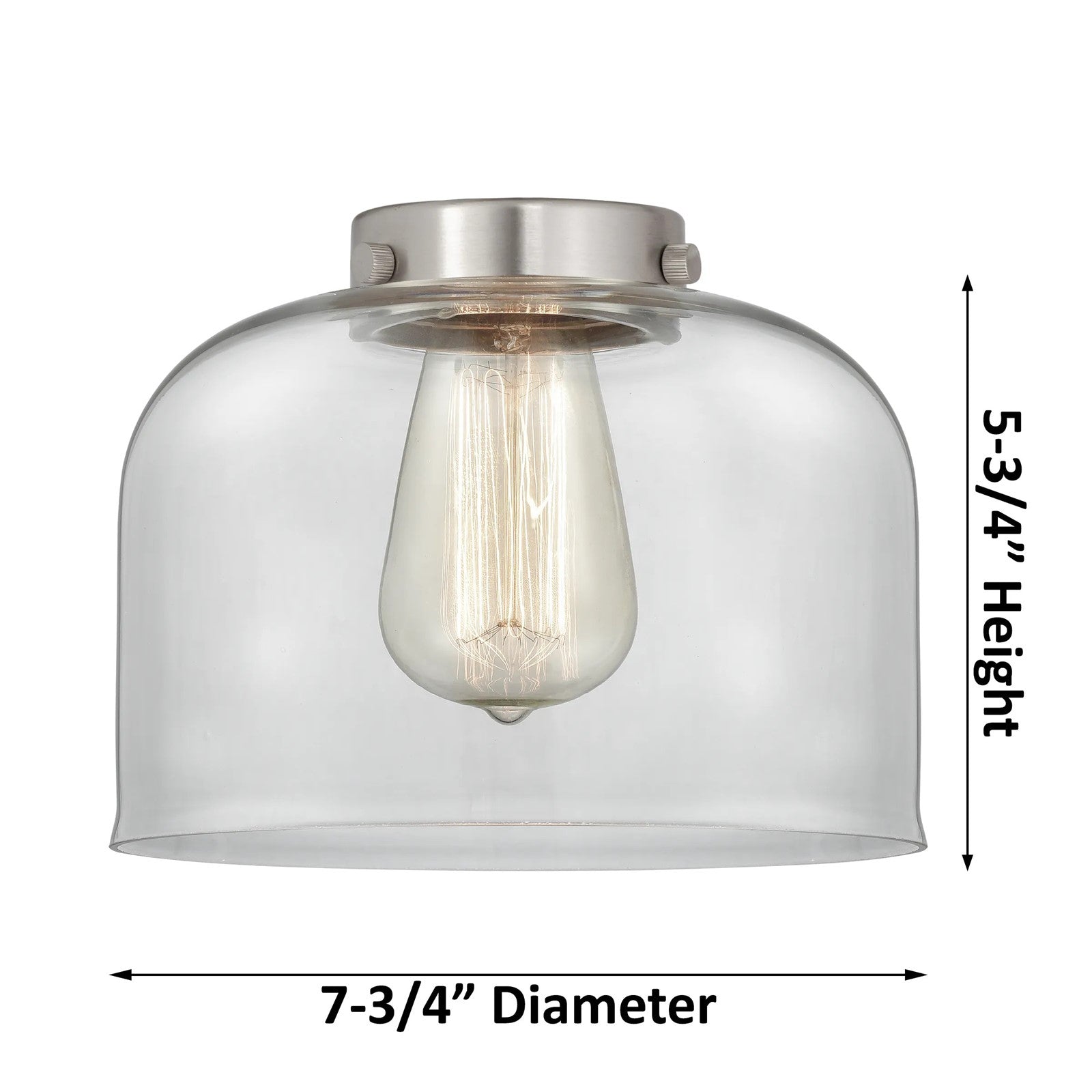 Innovations 3-Light LED Large Bell 22in Chandelier | Industrial Polished Nickel and Clear Glass | Dining Room & Kitchen Island | Model 207-PN-G72-LED