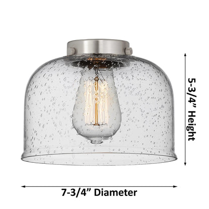 Innovations 3-Light LED Large Bell 22in Chandelier | Polished Nickel Brass and Seedy Glass | Dining Room & Living Room | Model 207-PN-G74-LED