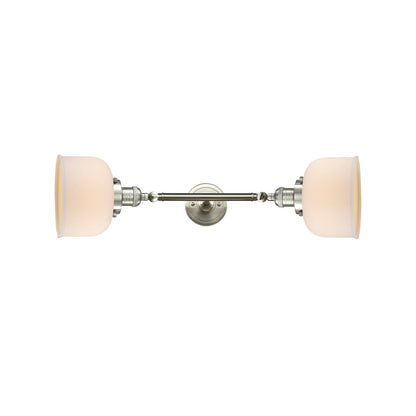 Innovations 208 Series 19in 2-Light LED Vanity Light | Industrial Brushed Satin Nickel and Matte White Cased Glass | Bathroom | Model 208-SN-G71-LED