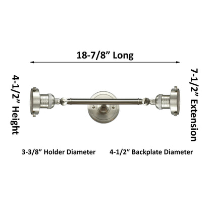 Innovations Halophane 2-Light Vanity Light | Industrial Brushed Satin Nickel and Clear Halophane Glass | Bathroom Vanity & Powder | Model 208L-SN-G2-LED
