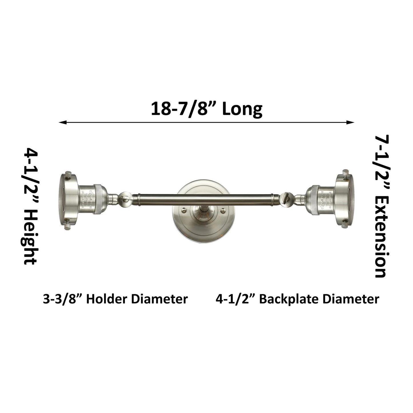 Innovations Beacon 23in 2-Light Vanity Light | Industrial Brushed Satin Nickel and Seedy Glass | Bathroom & Powder Room | Model 208L-SN-G204-6-LED