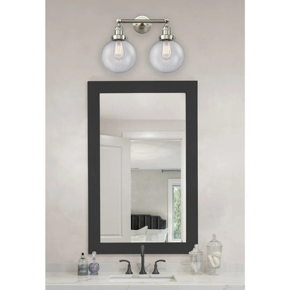 Innovations 2-Light Vertical Vanity | Industrial Brushed Satin Nickel and Seedy Glass | Bathroom Vanity | 8 x 25 x 9 in | Model 208L-SN-G204-8