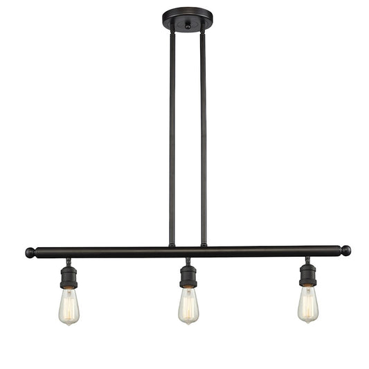 Innovations Bare Bulb 36in 3-Light Island Light | Traditional Industrial Oiled Rubbed Bronze Cast Brass and Bare Bulb | Kitchen Island & | Model 213-OB