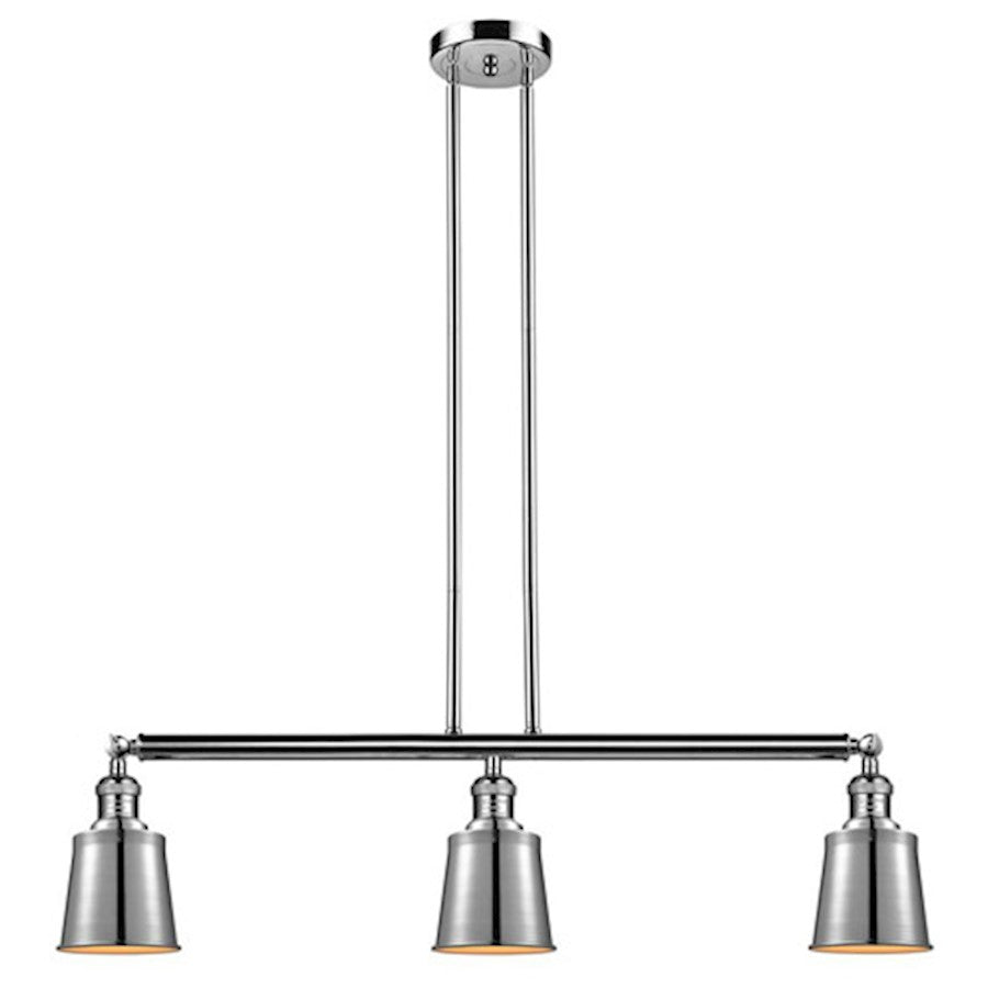 Innovations Addison 37.75in 3-Light Island Pendant | Traditional Industrial Polished Chrome Steel and Metal Shade | Kitchen Island & | Model 213-PC-M9-PC