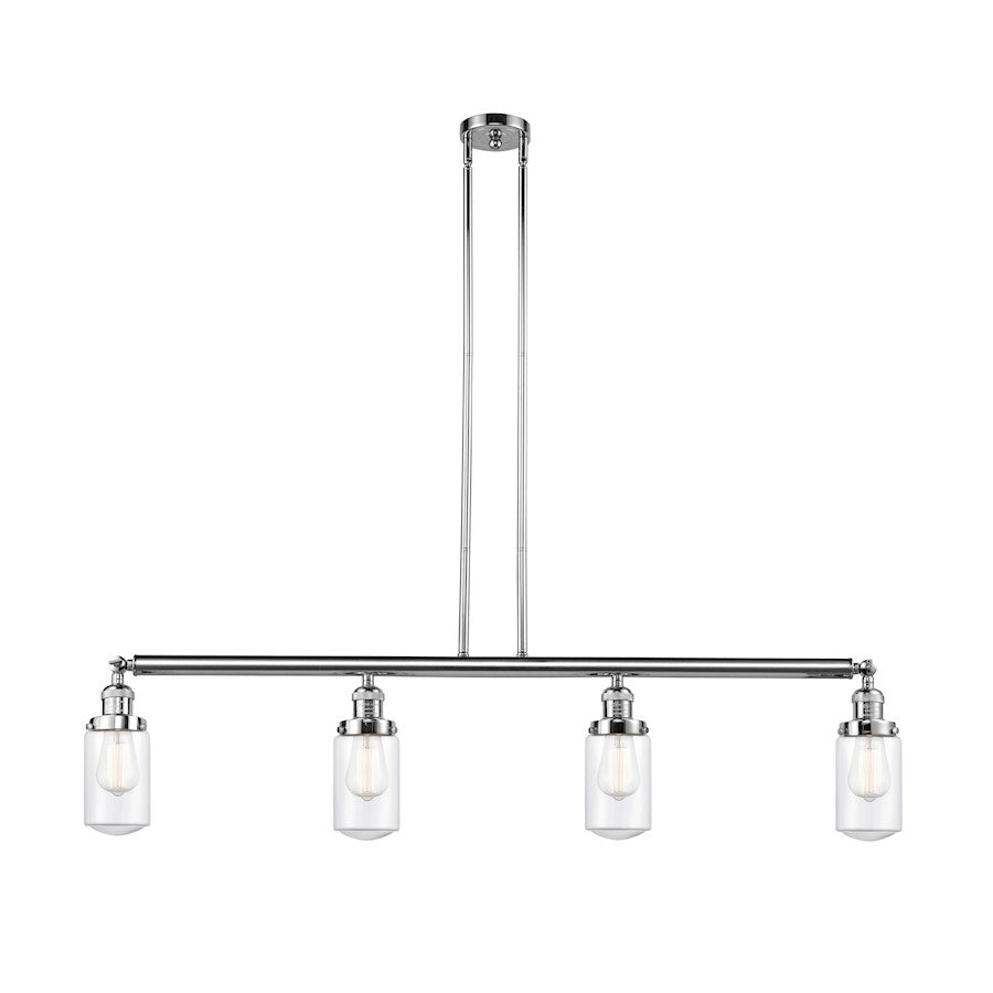 Innovations Dover 49in 4-Light Island Pendant | Traditional Polished Chrome Steel and Clear Glass | Kitchen Island & Dining Room | Model 214-PC-G312-LED