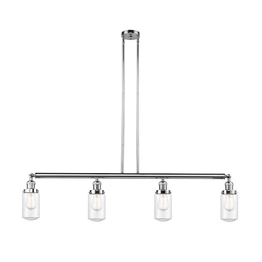 Innovations Dover 49in 4-Light Island Pendant | Traditional Polished Chrome Steel and Clear Glass | Kitchen Island & Dining Room | Model 214-PC-G312-LED