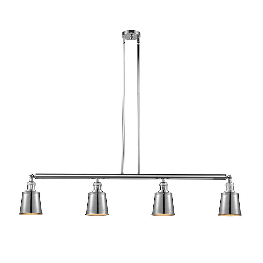 Innovations Addison 50in 4-Light Island Pendant | Traditional Industrial Polished Chrome Steel and Metal Shade | Kitchen Island & | Model 214-PC-M9-PC-LED