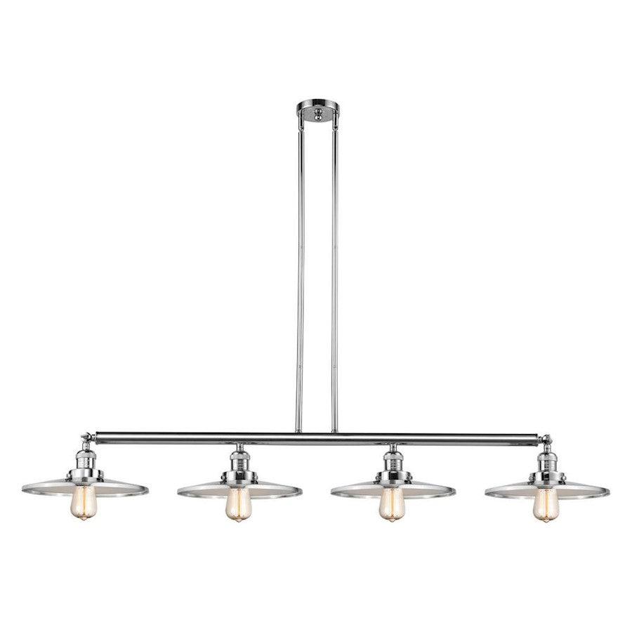 Innovations Franklin Restoration Appalachian 56in 4-Light Island Light | Traditional Industrial Polished Chrome Steel and Cast | Model 214-PC-MFR-PC-12
