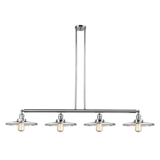 Innovations Franklin Restoration Appalachian 56in 4-Light Island Light | Traditional Industrial Polished Chrome Steel and Cast | Model 214-PC-MFR-PC-12
