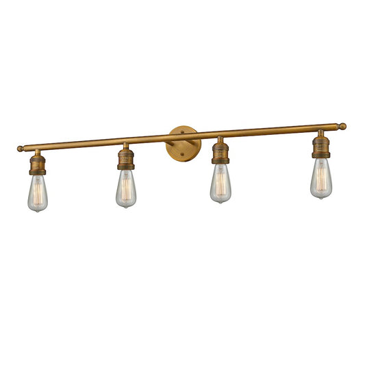 Innovations Bare Bulb 42in 4-Light Bathroom Vanity Light | Industrial Brushed Brass Cast Brass and Bare Bulb | Bathroom Vanity & Damp | Model 215-BB