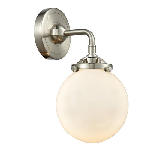 Innovations Beacon 6" Sconce, 284-1W Series, BN/GWH Globe