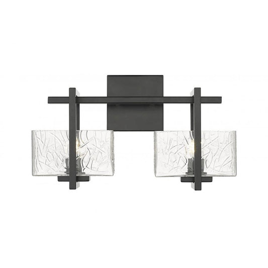 Innovations Lighting Striate 2 Light Bath Vanity Light, Black