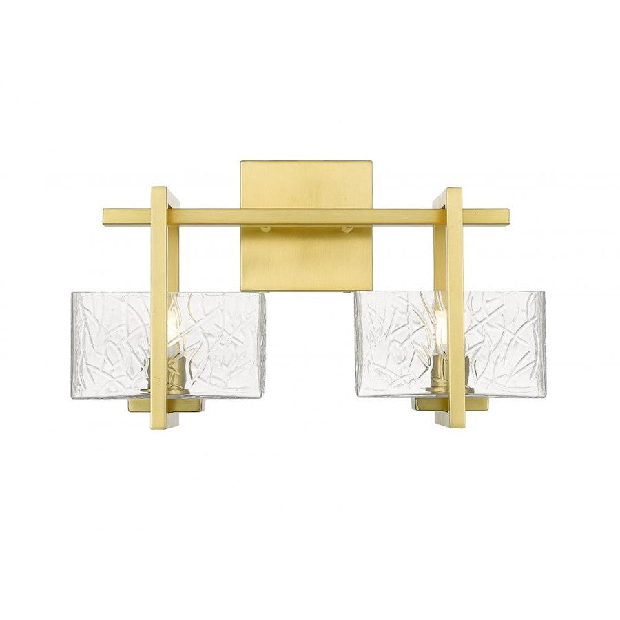 Innovations Lighting Striate 2 Light Bath Vanity, Gold