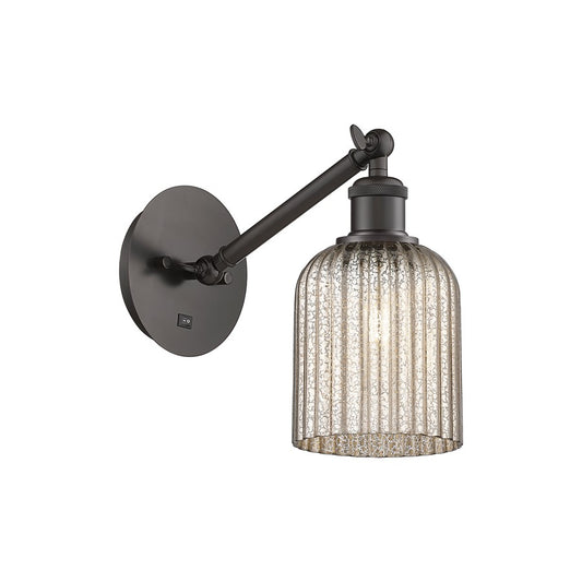 Innovations Ballston Bridal Veil 5in 1-Light Wall Sconce | Art Nouveau Oil Rubbed Bronze Steel and Mercury Glass | Bedroom & | Model 317-1W-OB-G559-5ME