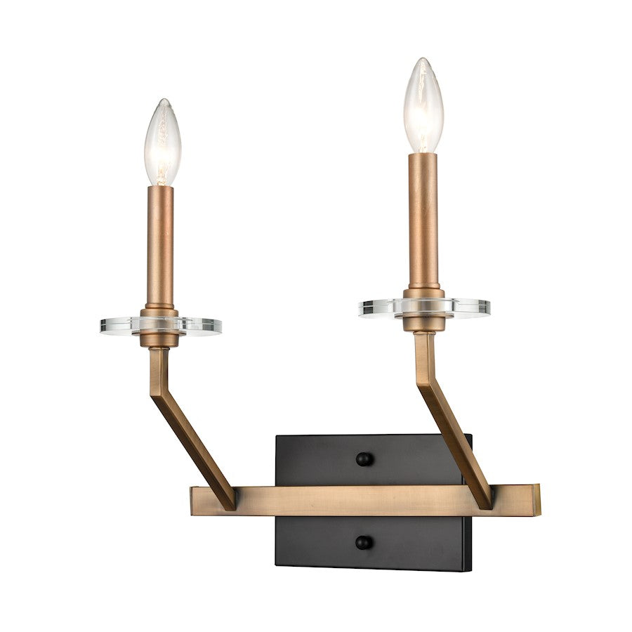 Innovations Lighting Raleigh Raleigh 13" 2 Light Sconce, BK/BS