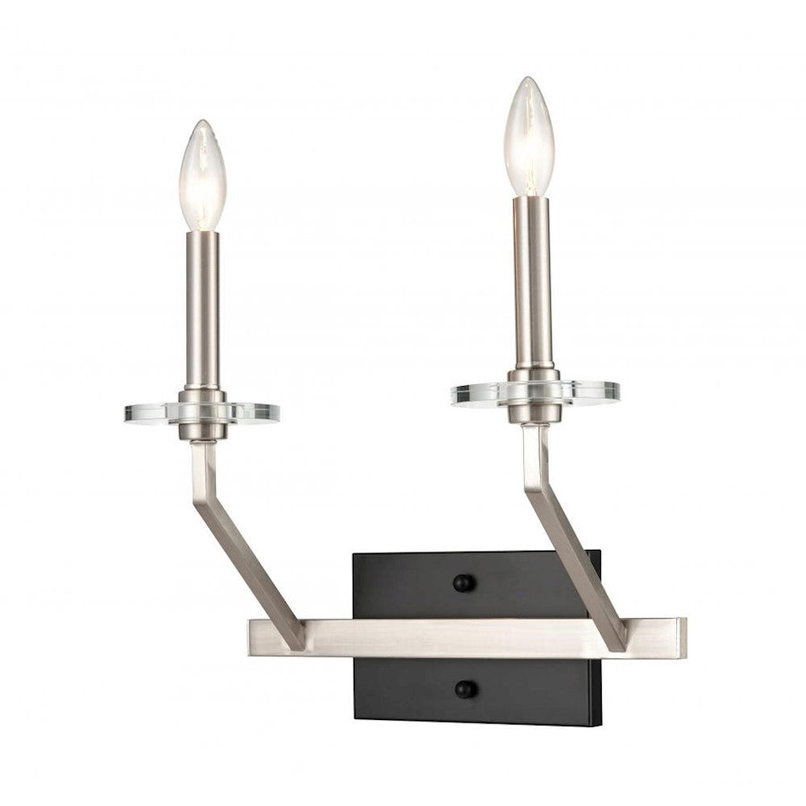 Innovations Raleigh Raleigh 13" 2 Light Sconce, Black Satin Nickel