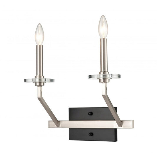 Innovations Raleigh Raleigh 13" 2 Light Sconce, Black Satin Nickel
