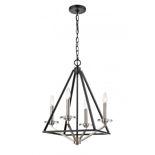 Innovations Raleigh Raleigh 18" 4 Light Chandelier, BK SN