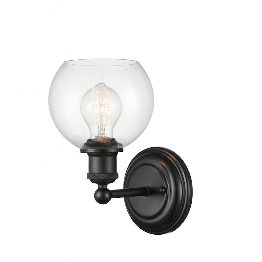 Innovations Concord 6" 1 Light Sconce, BK/Clear