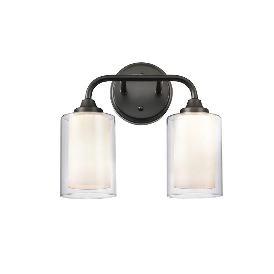 Innovations Auralume Fairbank 4" 2 Light Bath Vanity, Black