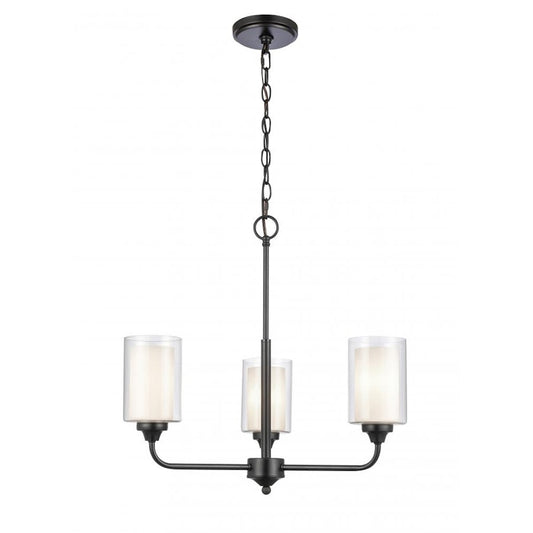 Innovations Auralume Fairbank 4" 3 Light Pendant, BK