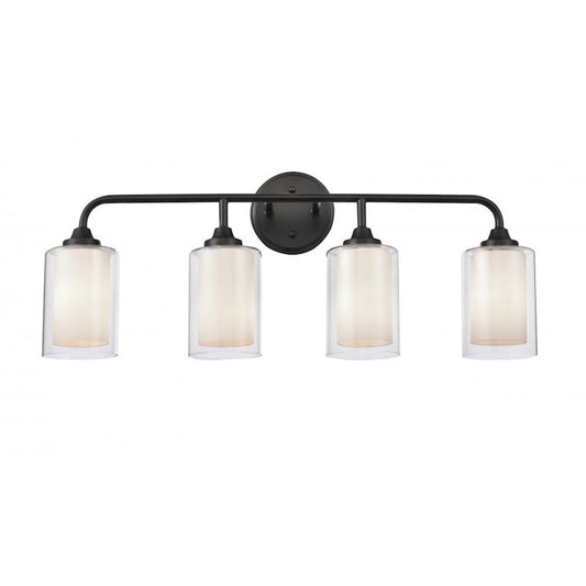 Innovations Auralume Fairbank 4" 4 Light Bath Vanity, Black