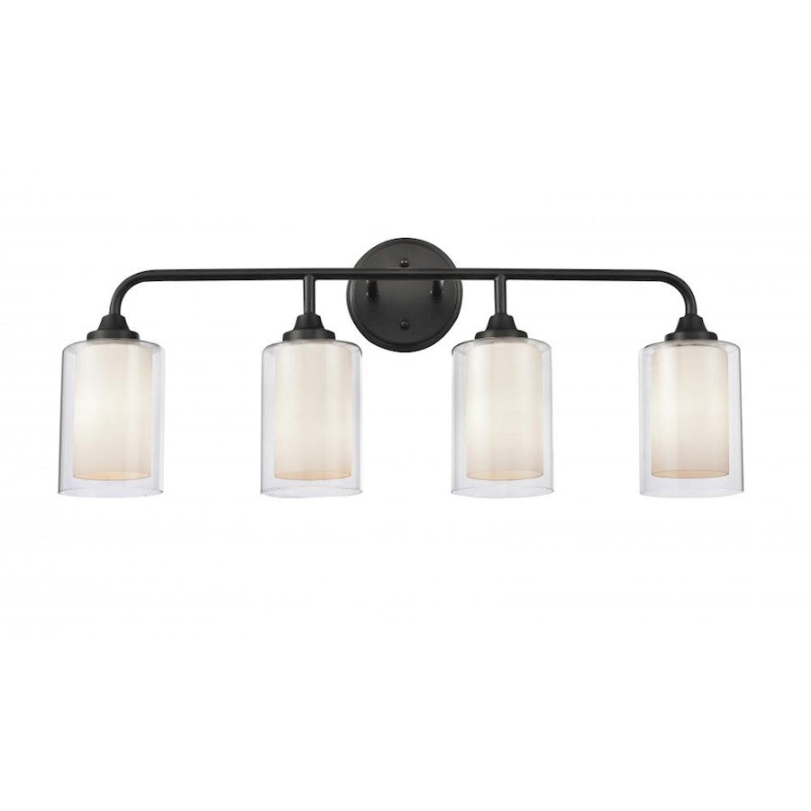 Innovations Auralume Fairbank 4" 4 Light LED Bath Vanity, BK