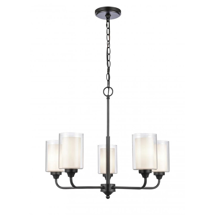 Innovations Auralume Fairbank 4" 5 Light Chandelier, Black