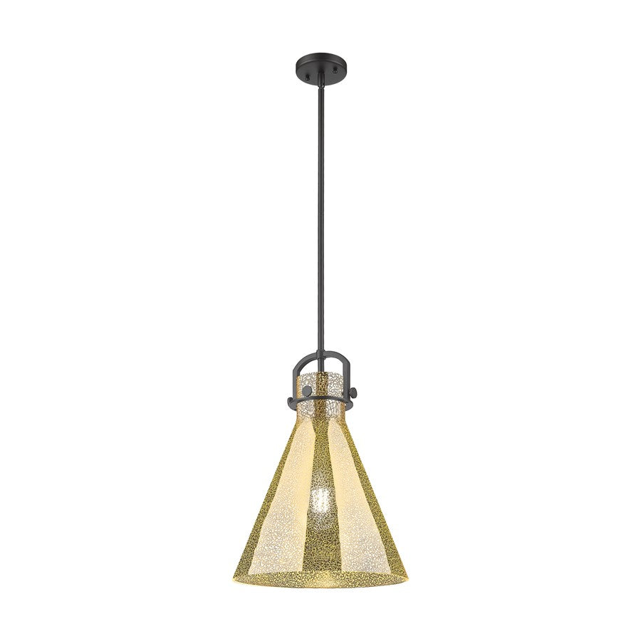 Innovations Newton Cone 1Lt 14" Stem Arch Pendant, BK/MC - 410-1SL-BK-G411-14ME