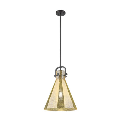 Innovations Newton Cone 1Lt 14" Stem Arch Pendant, BK/MC - 410-1SL-BK-G411-14ME