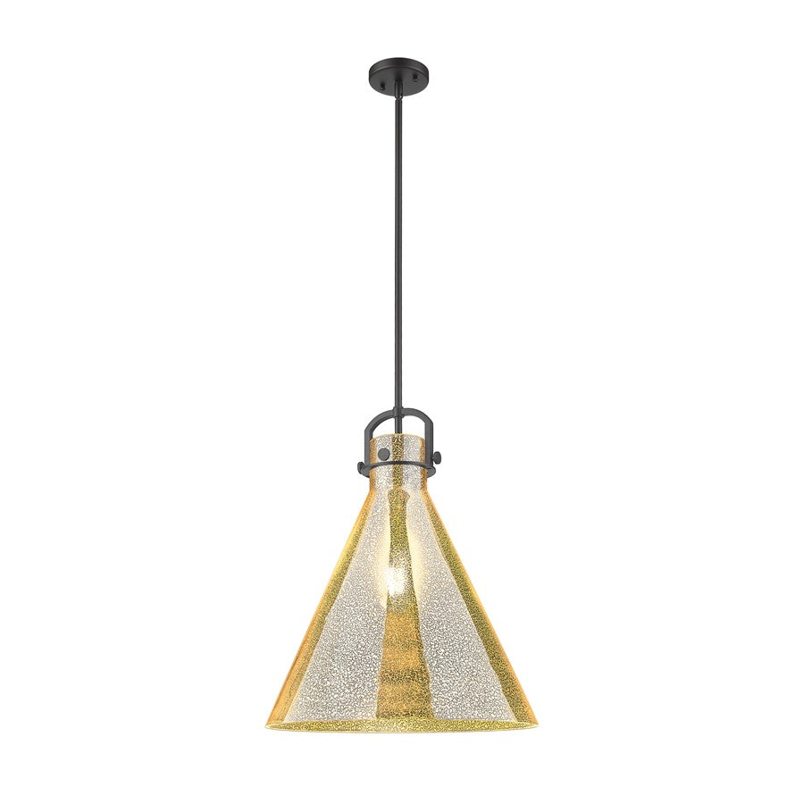 Innovations Newton Cone 1Lt 18" Stem Arch Pendant, BK/MC - 410-1SL-BK-G411-18ME
