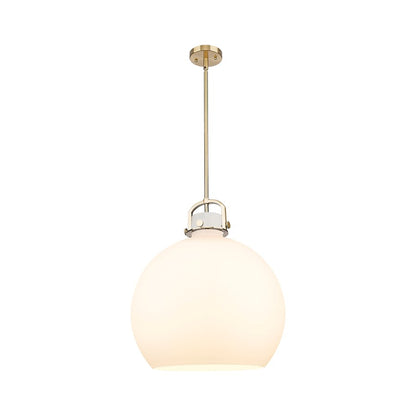 Innovations Newton Sphere 18" Stem Arch Pendant, CBZ/WH - 410-1SL-CB-G410-18WH