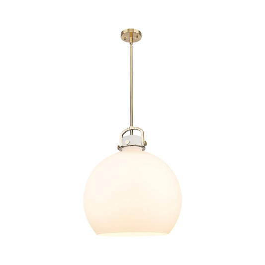 Innovations Newton Sphere 18" Stem Arch Pendant, CBZ/WH - 410-1SL-CB-G410-18WH