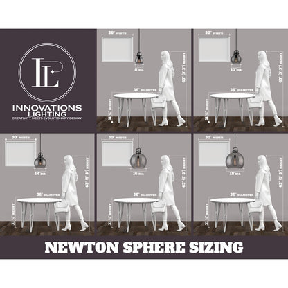 Innovations Newton Sphere 18" Stem Arch Pendant, CBZ/WH