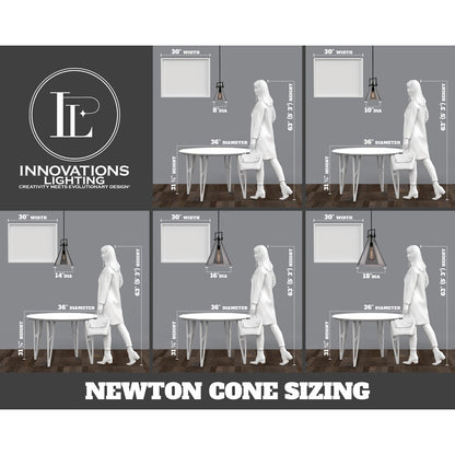 Innovations Newton Cone 1Lt 16" Stem Arch Pendant, CBZ/CL