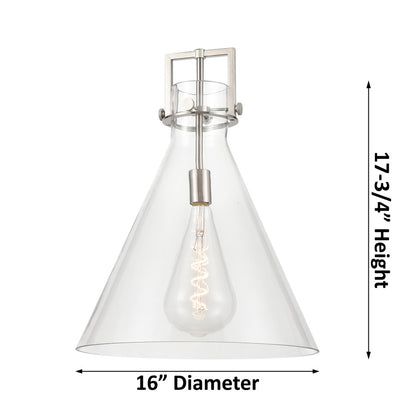 Innovations Newton Cone 1Lt 16" Stem Arch Pendant, CBZ/CL