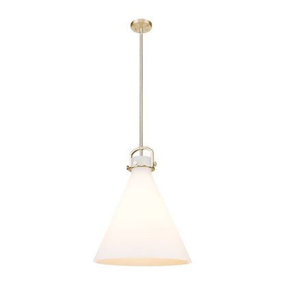 Innovations Newton Cone 1Lt 18" Stem Arch Pendant, CBZ/WH - 410-1SL-CB-G411-18WH