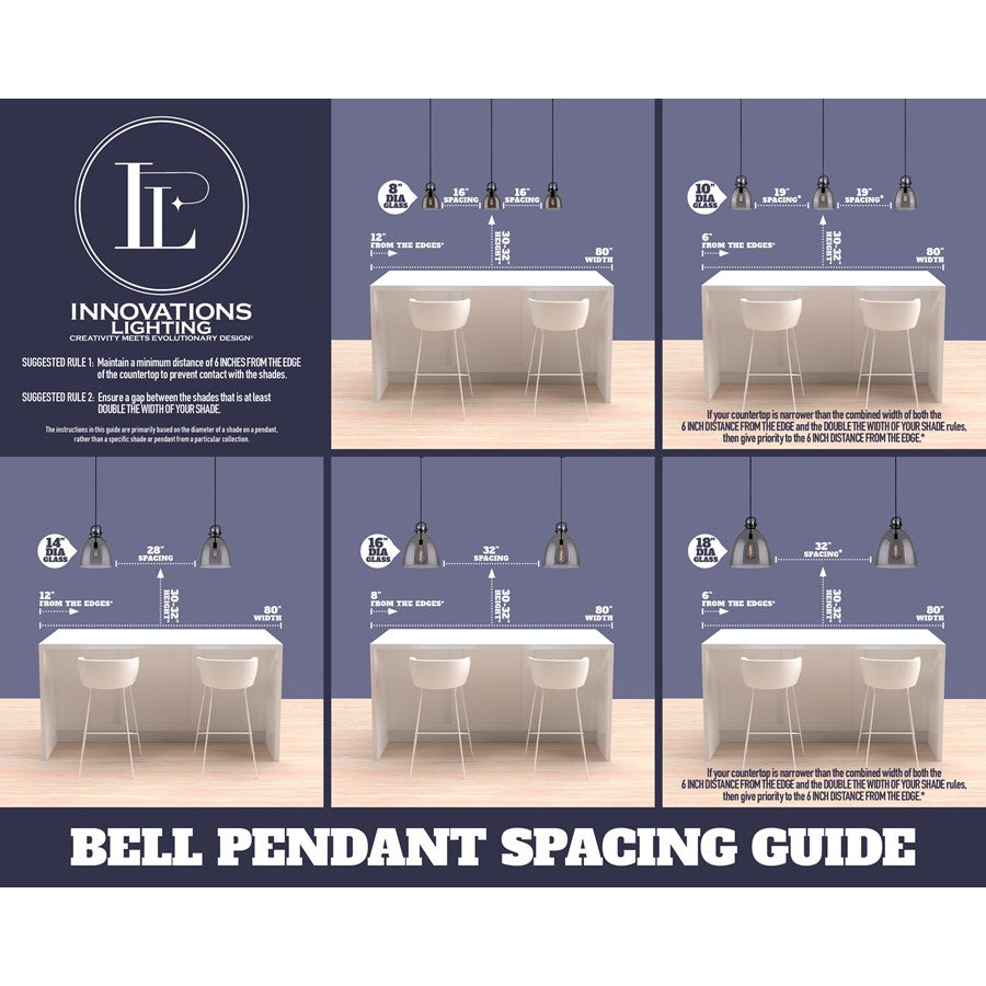 Innovations NB 1Lt 16" Stem Arch Pendant, CBZ/SM